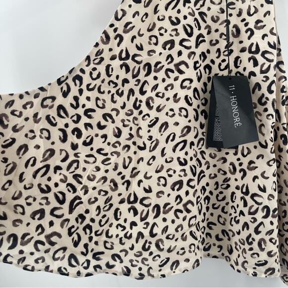 11 HONORE Tank Blouse Size 14 NWT Cropped Plus Size Curvy Animal Print Halter - Picture 9 of 16